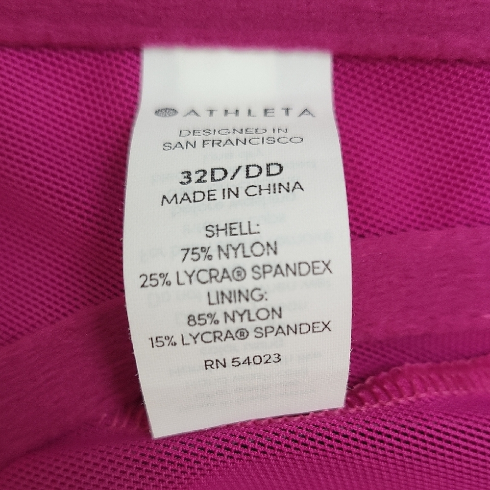 NWOT Athleta Fuchsia Twist Up bikini top, 32D-DD (34C, 32E) - Picture 5 of 6
